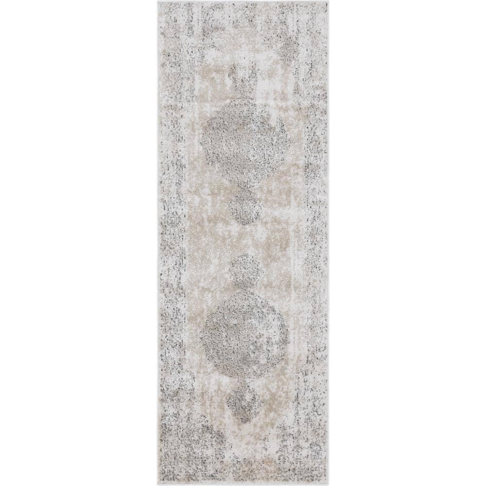 Unique Loom Portland Collection Area Rug - Woodburn (2'  x 6' 1" Runner Ivory/Beige)
