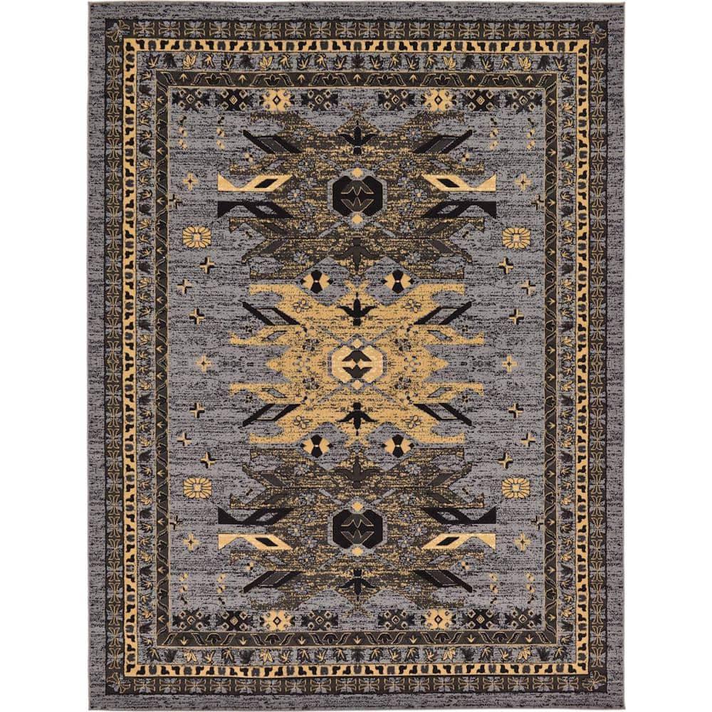 Unique Loom 9' 0 x 12' 0 Gray Taftan Oasis Area Rug