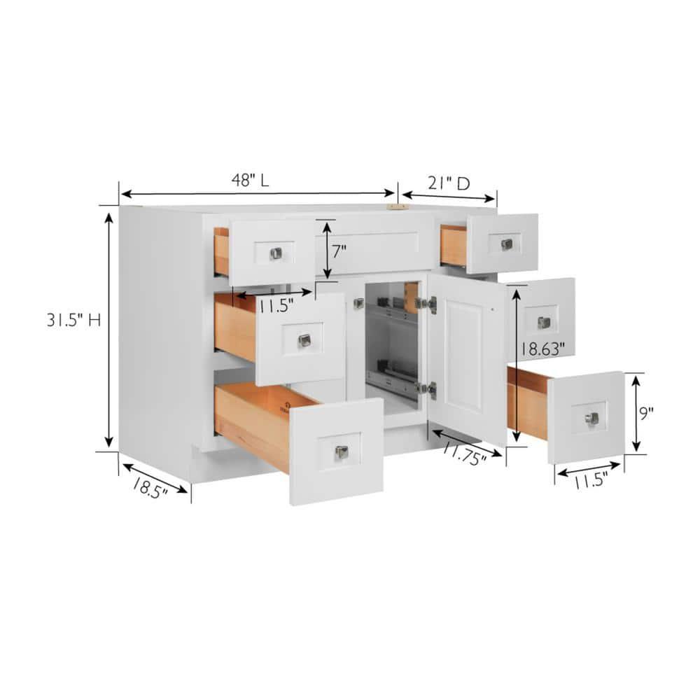Design House Brookings 48 Inch Bathroom Vanity, Ready to Assemble, Solid Wood, Sherwin Williams – Design House, 599001-