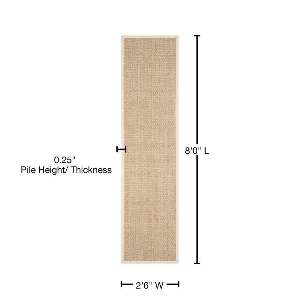 Natural Fiber NF114 Power Loomed Indoor Runner Rug - Natural/Ivory - 2'6"x8' - Safavieh.