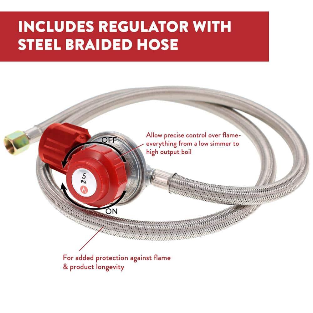 GasOne Propane Gas Outdoor Stove with High Pressure Braided Hose