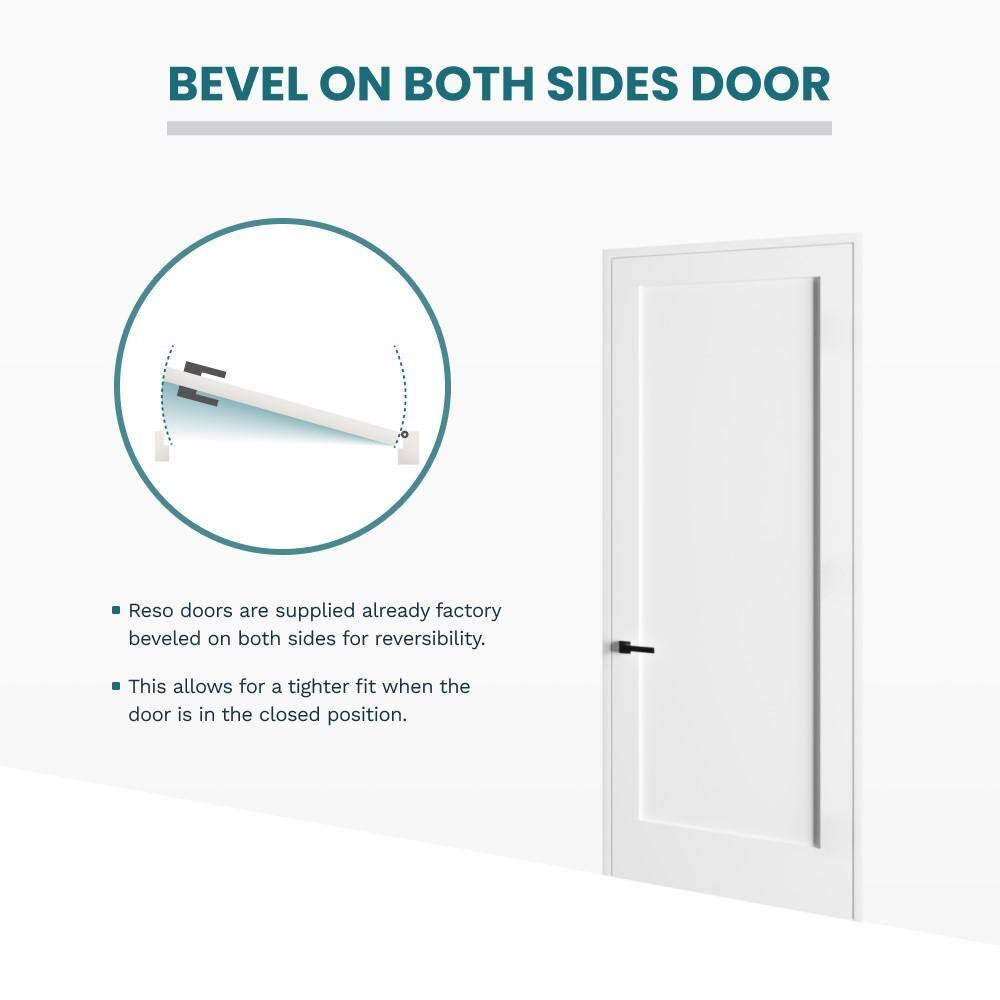 30 in. x 80 in. Left-Handed Solid Core White Primed Composite Single Pre-hung Interior Door Black Hinges