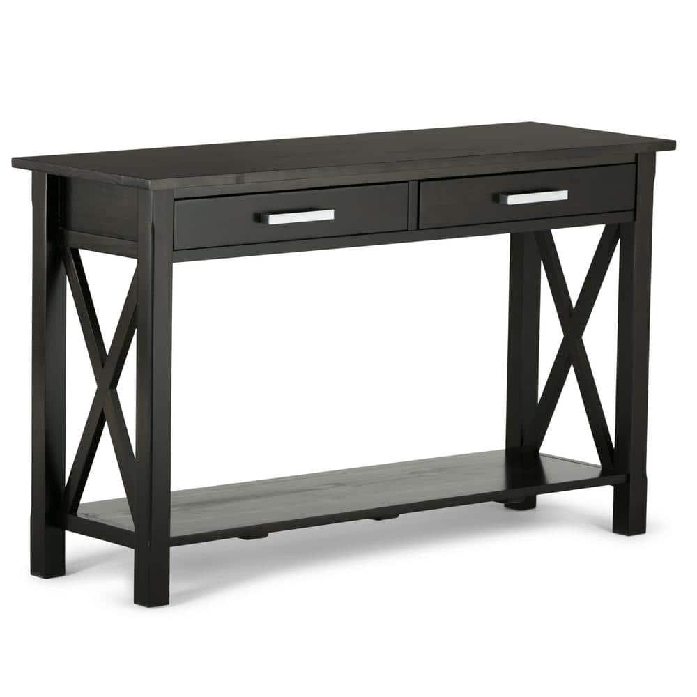 Simpli Home Kitchener 47"W Solid Wood Contemporary Storage Console Table with 2 Drawers and Bottom Storage Shelf