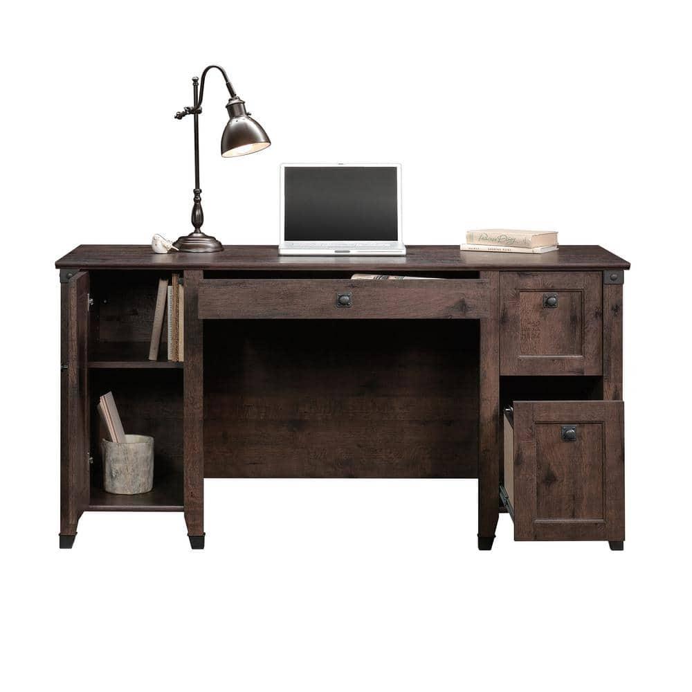 Sauder Carson Forge Computer Desk, Coffee Oak Finish