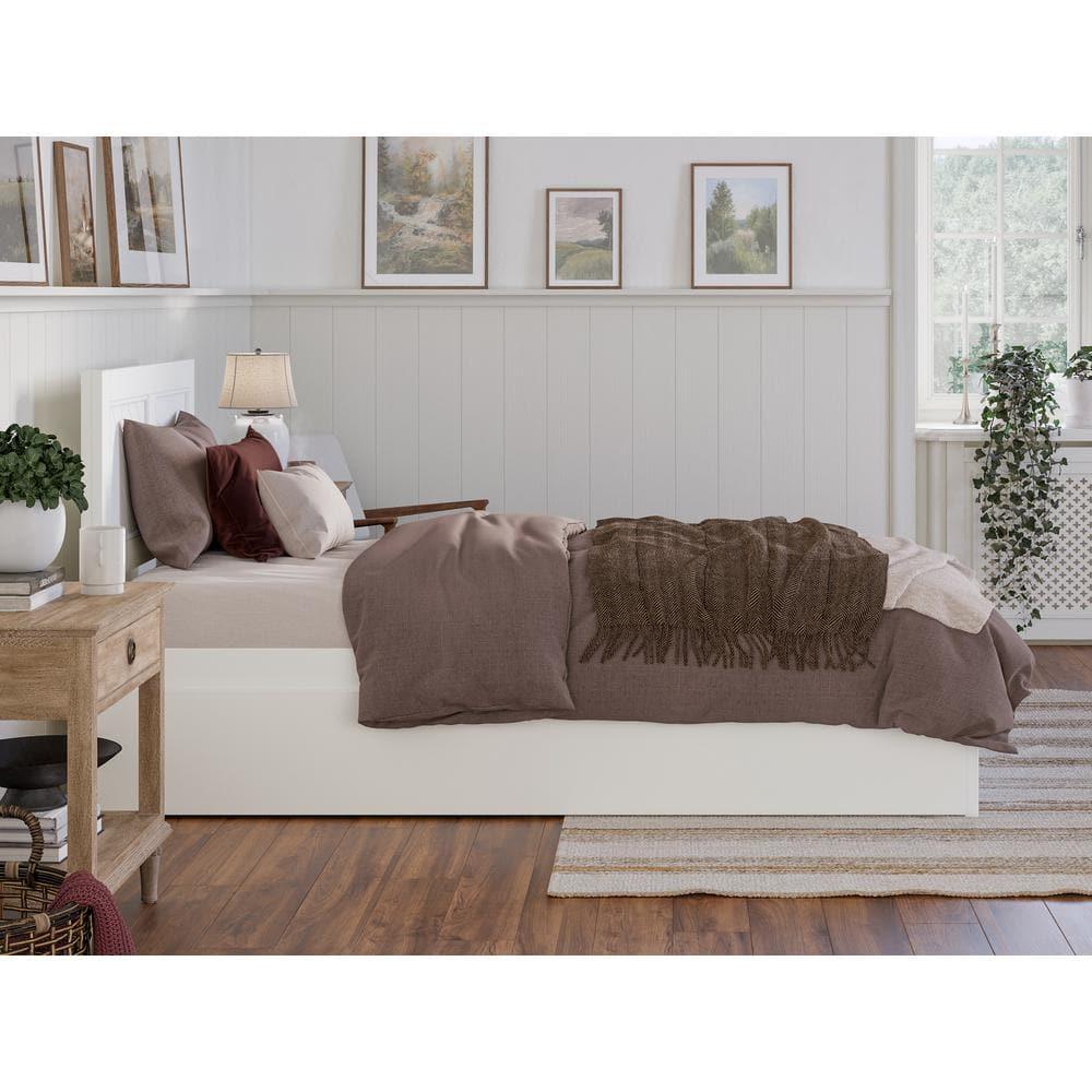 AFI Canyon White Solid Wood Platform Bed with Matching Footboard & Twin XL Trundle, Twin XL