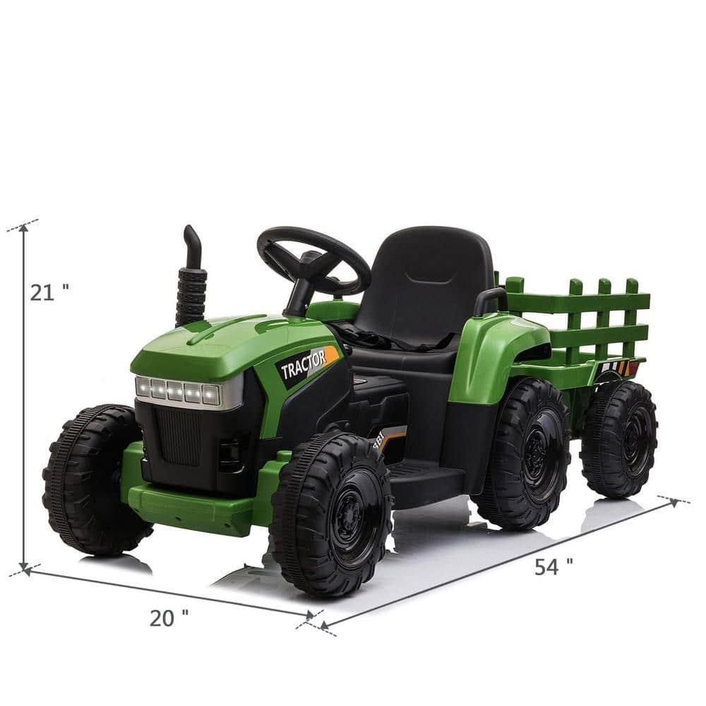 Veryke 35W / 12V Kids Ride On Tractor, Electric Car Toy with Bucket - Green
