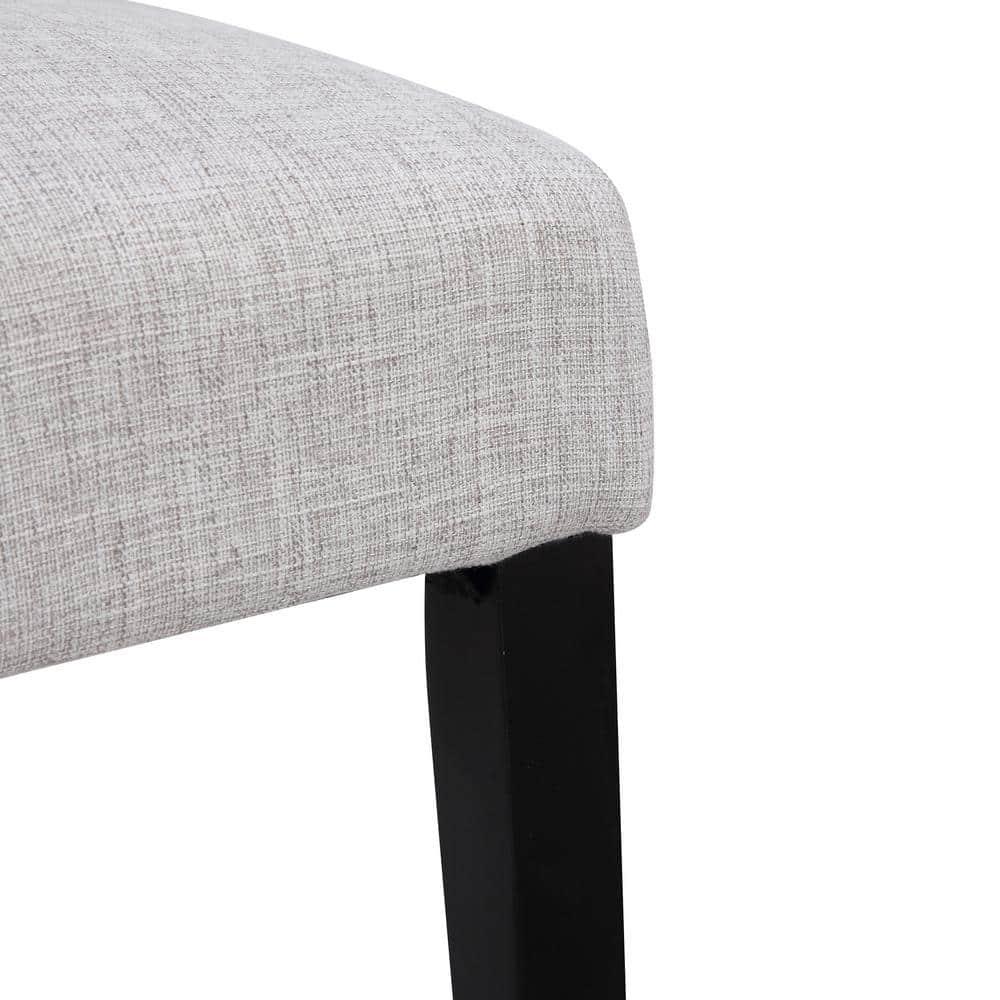 NINA Button Tufted Back Light Gray Upholstered Dining Side Chair
