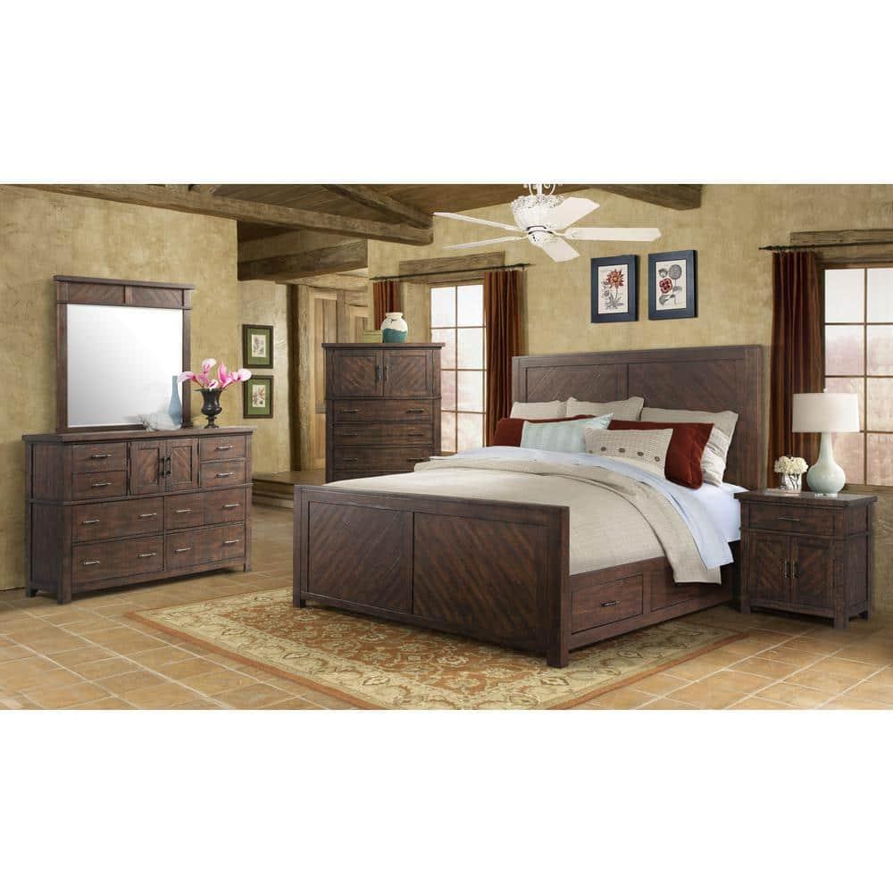 Dex Dresser Walnut Brown - Picket House Furnishings: 8-Drawer Bedroom Bureau with Cabinet, Rustic Finish