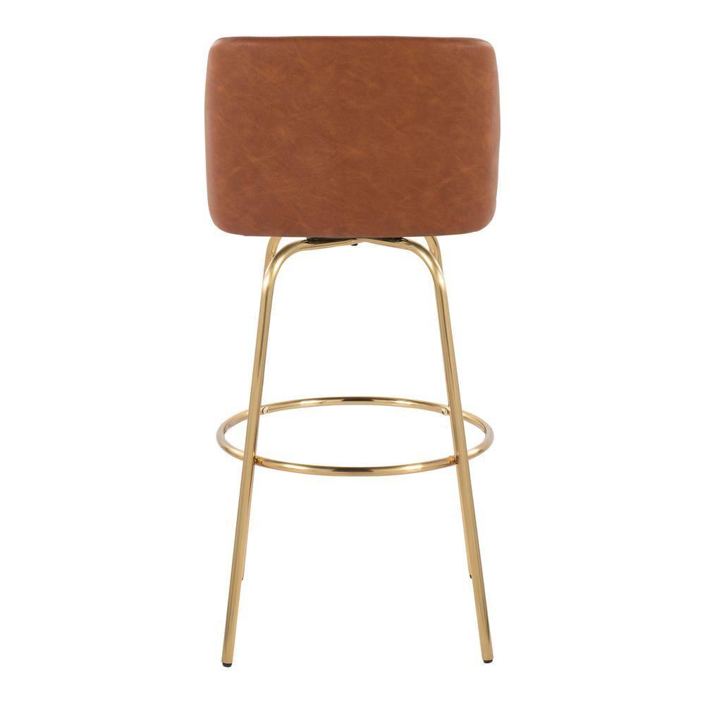 Swivel Upholstered Counter Stool with Metal Frame (Set of 2)