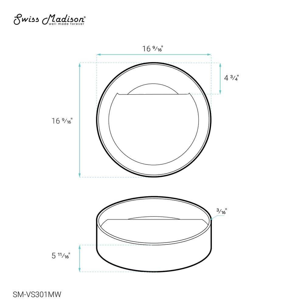 Beau 16.5" Round Vessel Bathroom Sink
