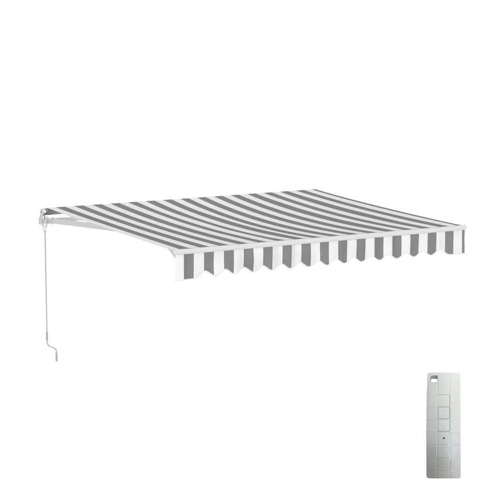 Motorized Retractable White Frame Patio Awning