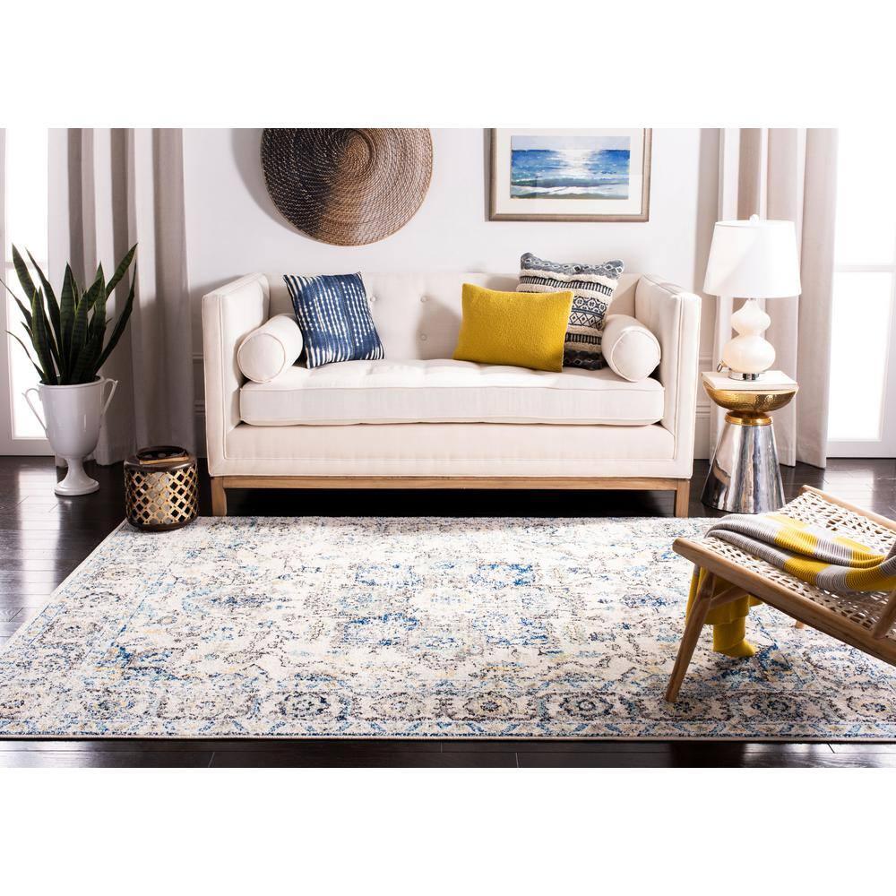 Madison MAD603 Power Loomed Indoor Area Rug - Grey/Ivory - 6'7"x9'2" - Safavieh