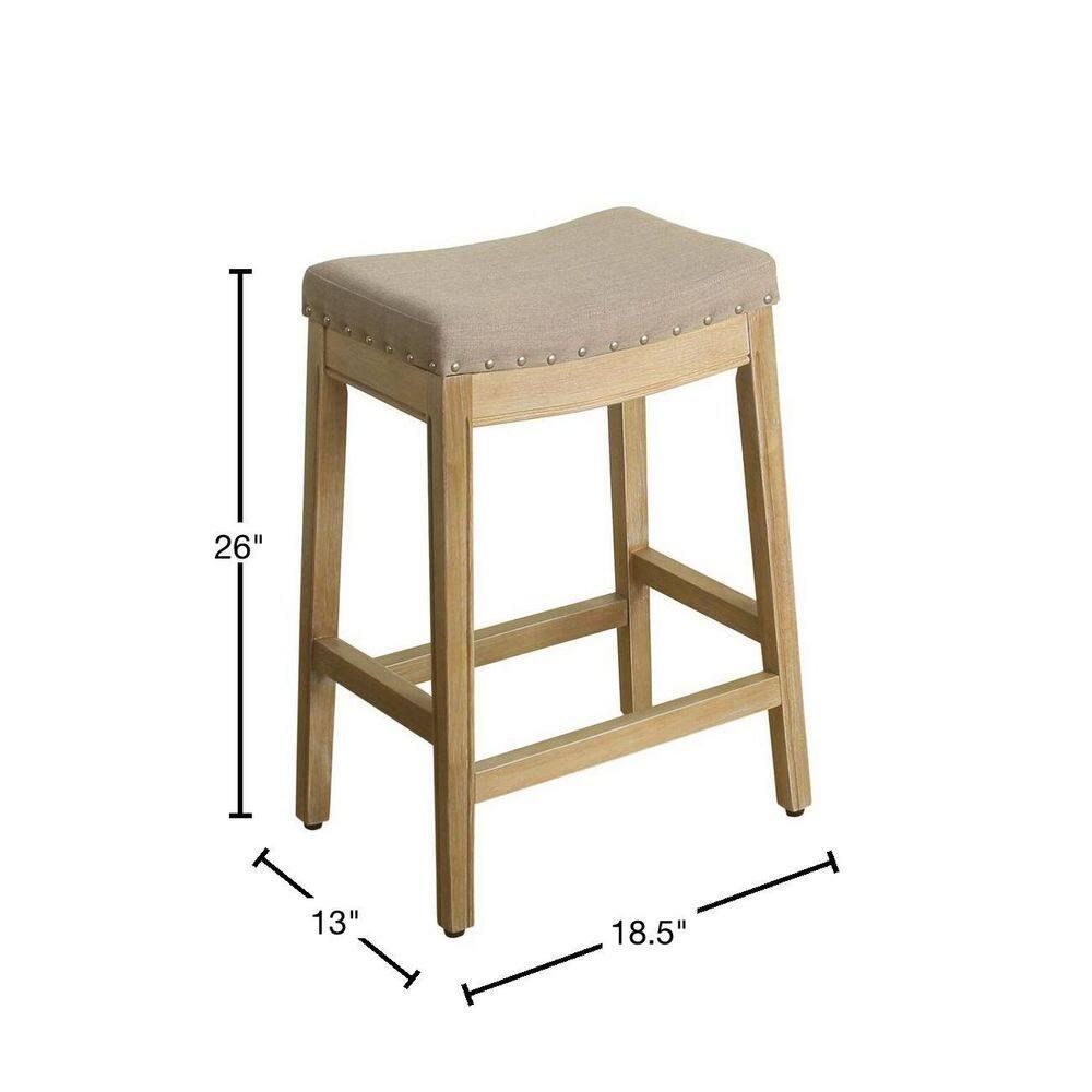 26" Blake Backless Counter Height Barstool with Nailheads - HomePop