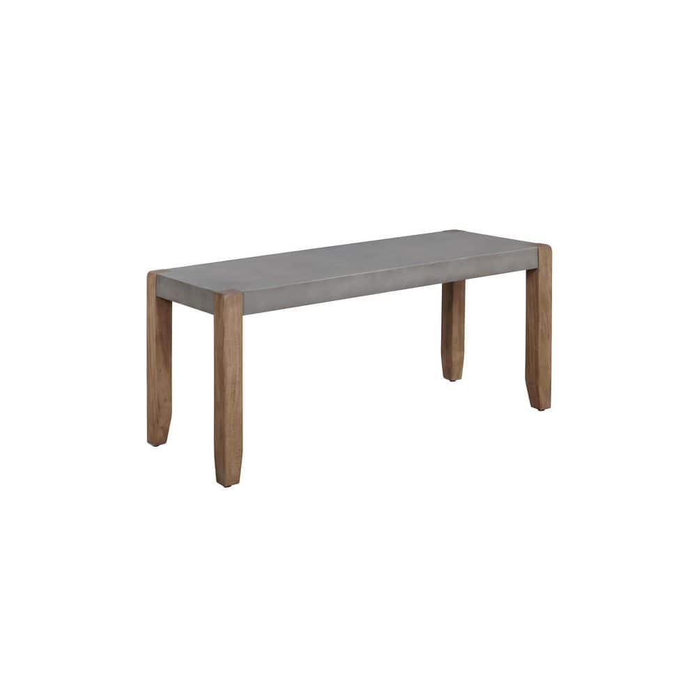 Newport 40" Coat Hook with Shelf and Faux Concrete Bench Set
