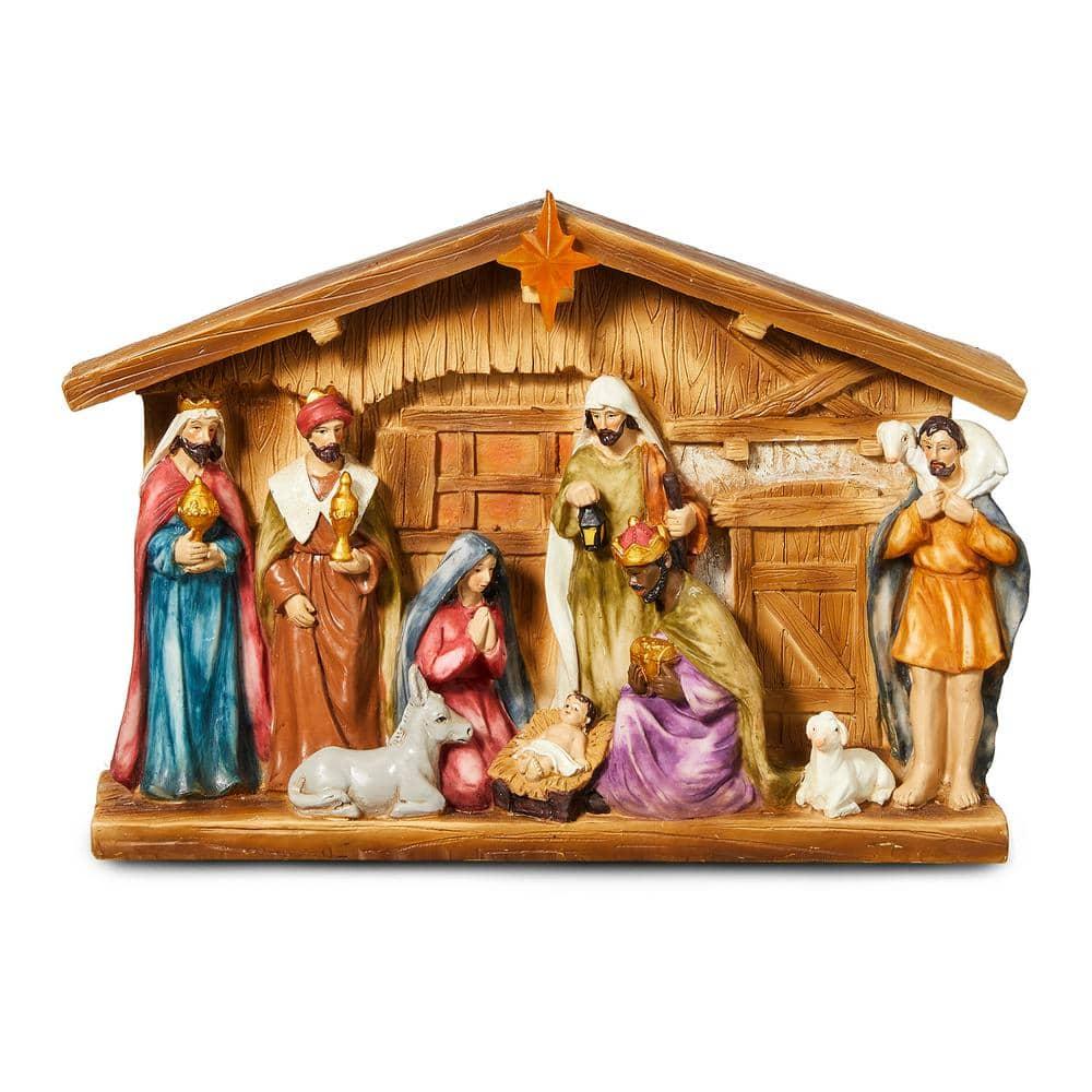The Twillery Co.® 12.5"L Lighted Resin Nativity House