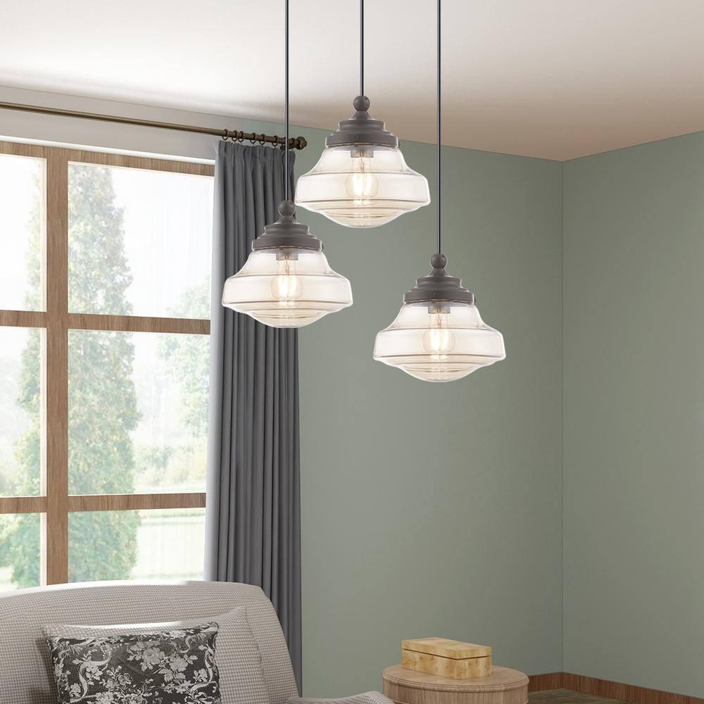 Livex Lighting Art Glass 1 - Light Pendant in  English Bronze