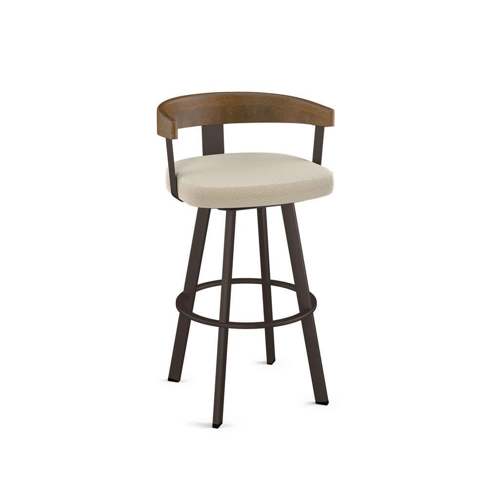 Amisco Lars Upholstered Barstool Cream/Dark Brown