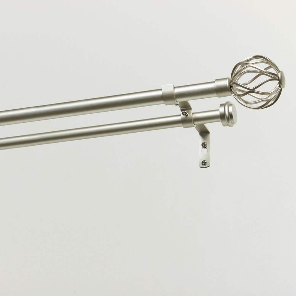 Ogee Double Window Curtain Rod and Finial Set