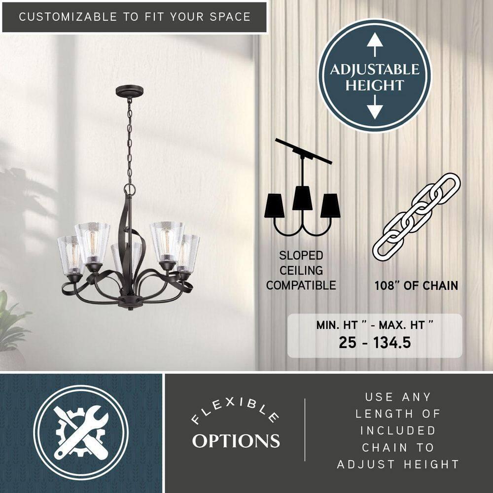 Vaxcel Cinta 5 - Light Chandelier in  Oil Rubbed Bronze