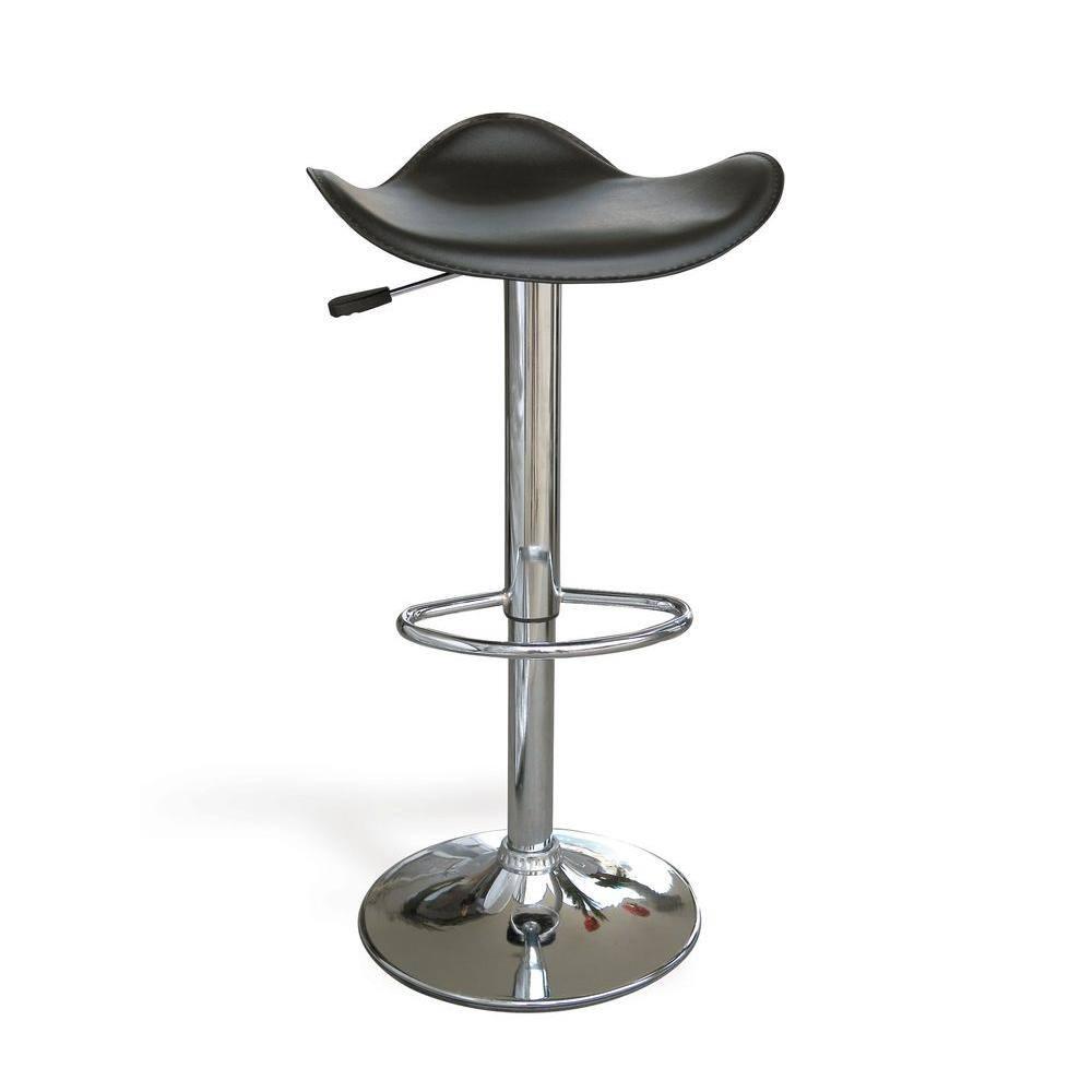 AmeriHome Adjustable Swivel Seat Backless Bar Stool with Polished Chrome Plated Steel Base