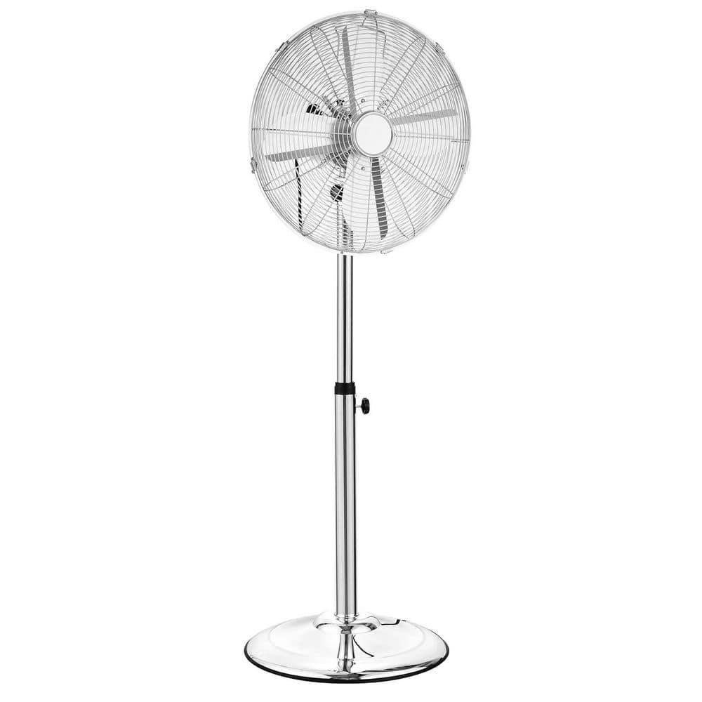 Vevor GYLSFS16INCH0LFIYV1 16 in. 3-Speed Industrial Pedestal Fan Oscillating Height Adjustable - Silver