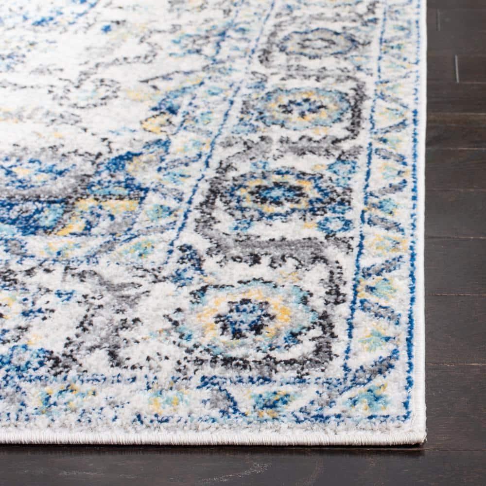 Madison MAD603 Power Loomed Indoor Area Rug - Turquoise/Ivory - 6'7"x6'7" - Safavieh
