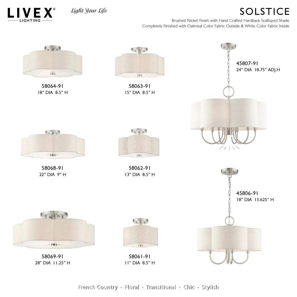 Livex Lighting Solstice 2 - Light Semi-Flush Mount in  Brushed Nickel