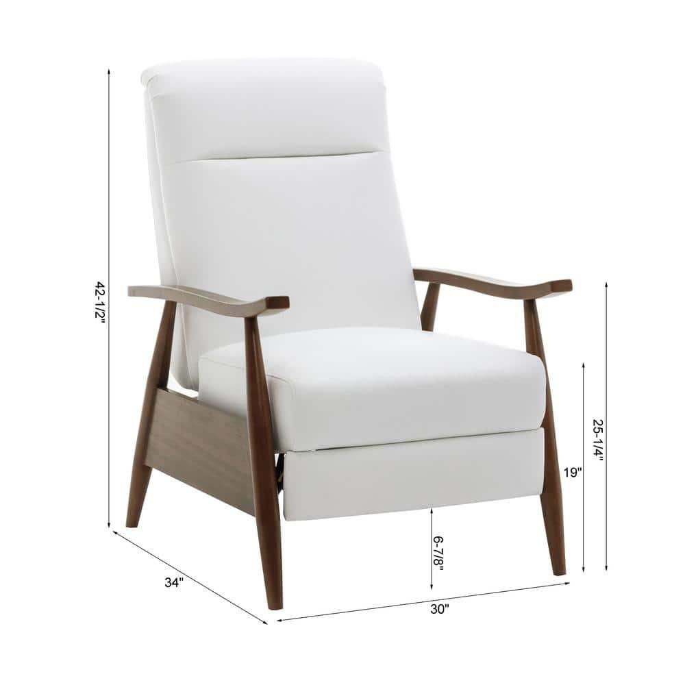 Comfort Pointe Solaris Press-Back Recliner Milky White