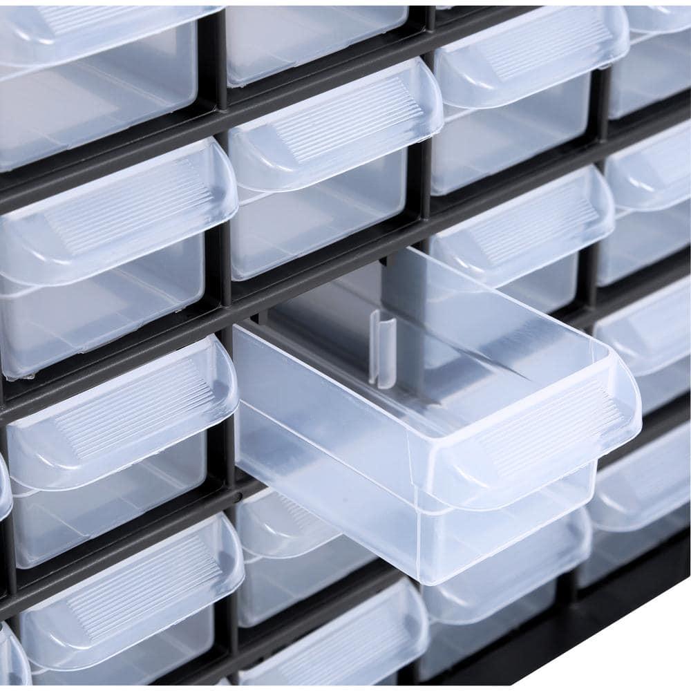 Akro-Mils 64 Drawer Plastic Cabinet Storage Organizer with Drawers for Hardware, Small Parts, Craft Supplies, Black