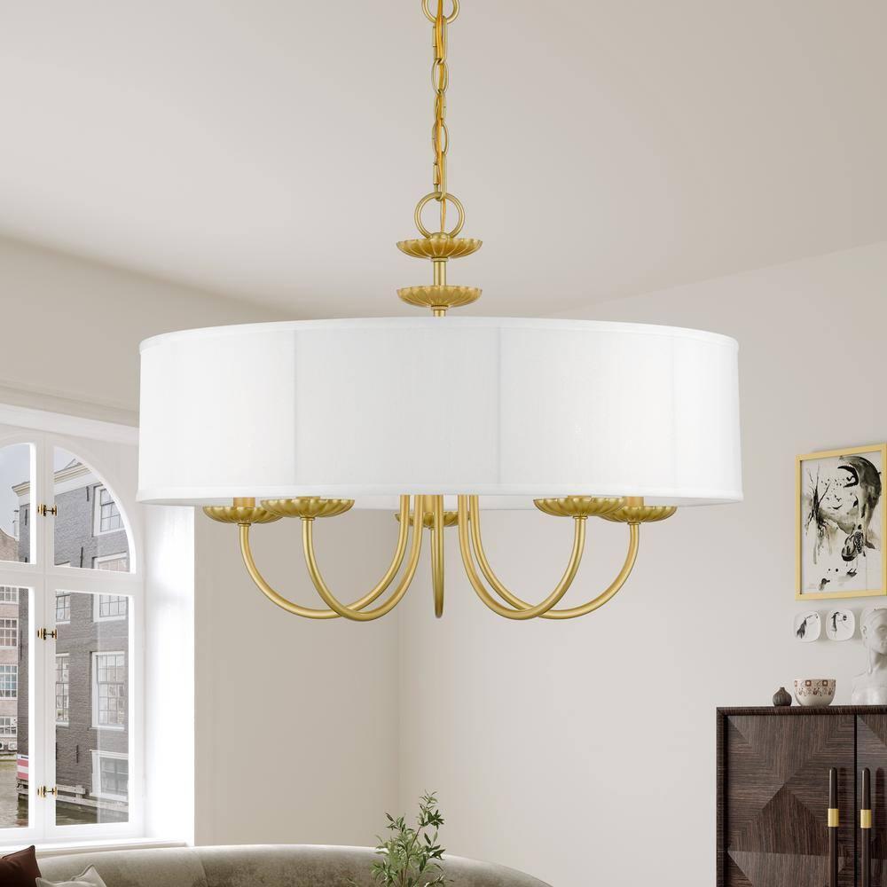 Livex Lighting Brookdale 5 - Light Pendant in  Soft Gold