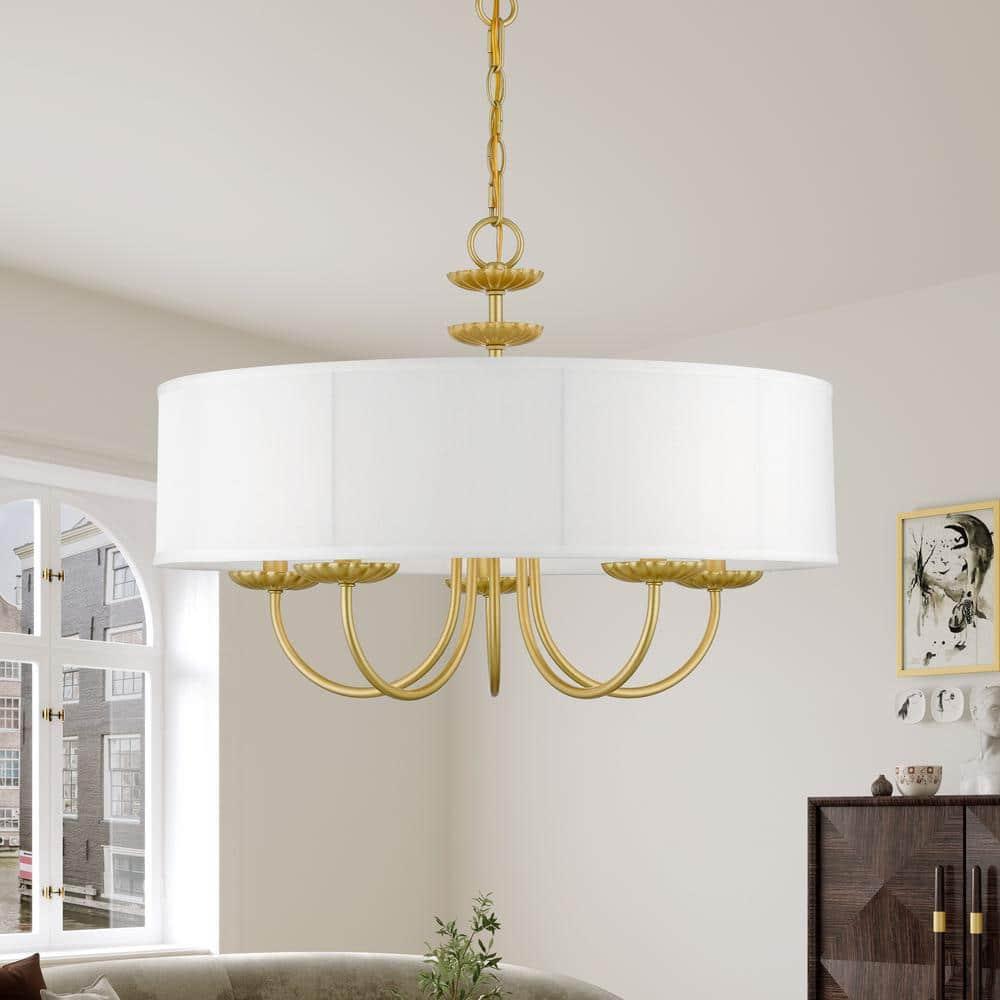Livex Lighting Brookdale 5 - Light Pendant in  Soft Gold