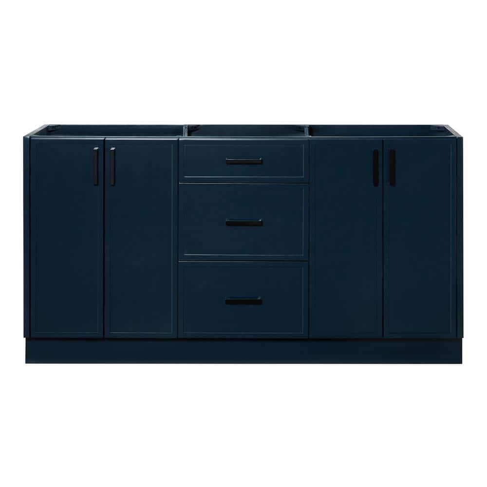 Midnight Blue 66" Freestanding Double Sink Wood Vanity Cabinet