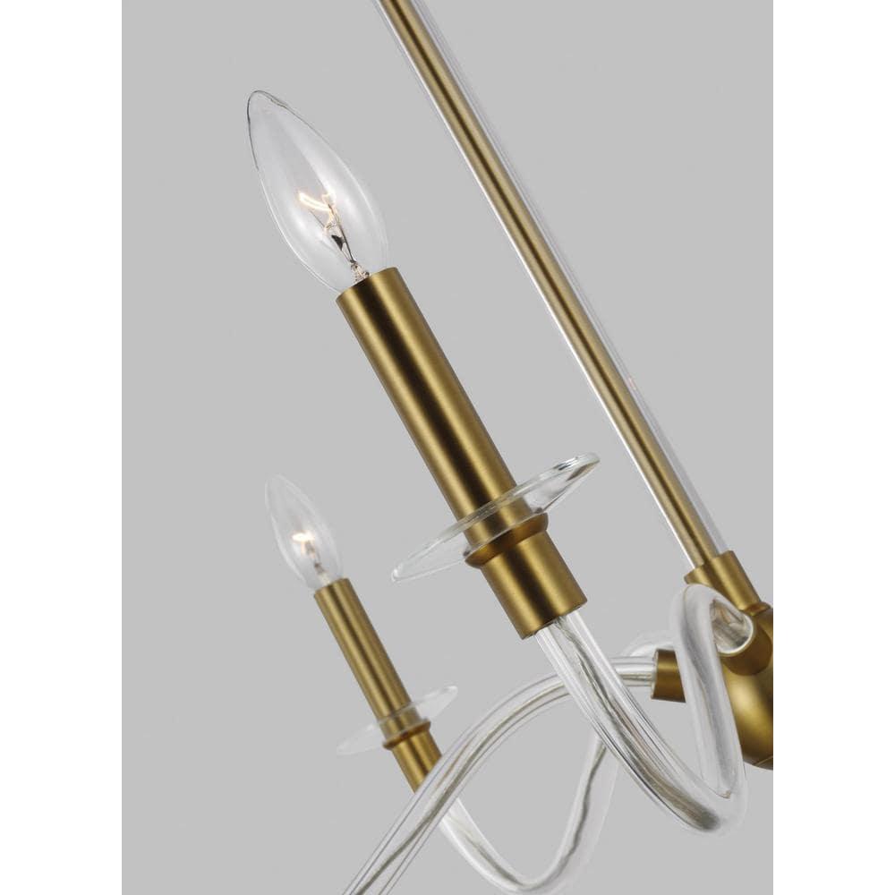 Hanover Burnished Brass 5-Light Classic Chandelier with Lucite Arms