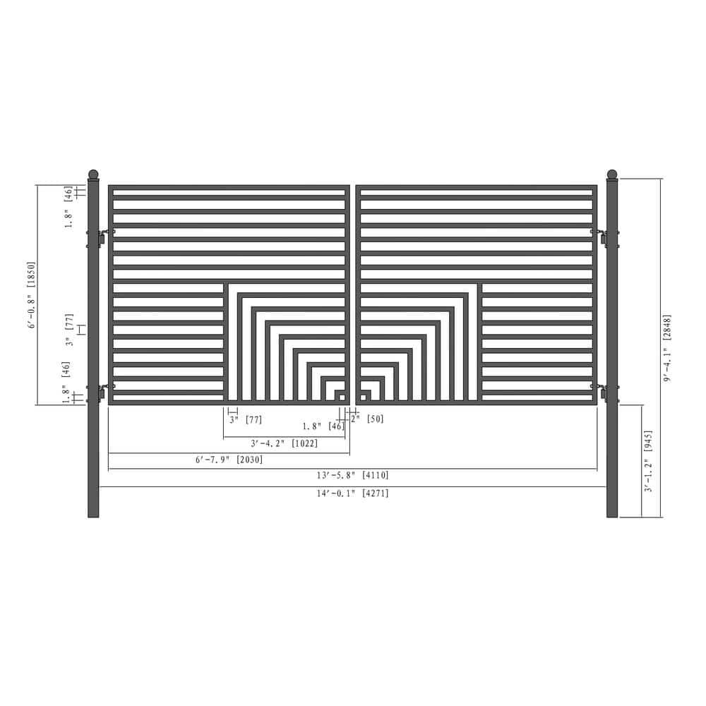 ALEKO Steel Dual Swing Driveway Gate - Florence Style