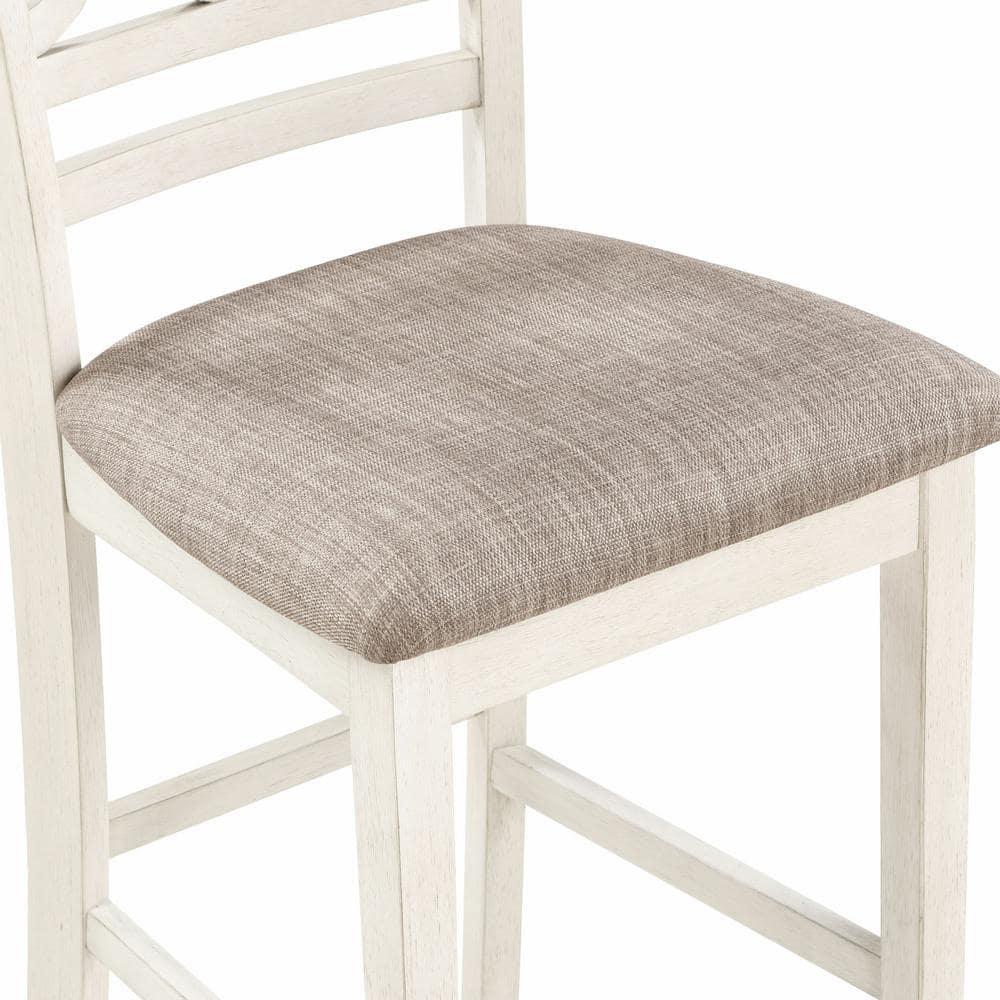 New Classic Furniture Cori 5-Piece Solid Wood Counter Dining Set in Brown/White