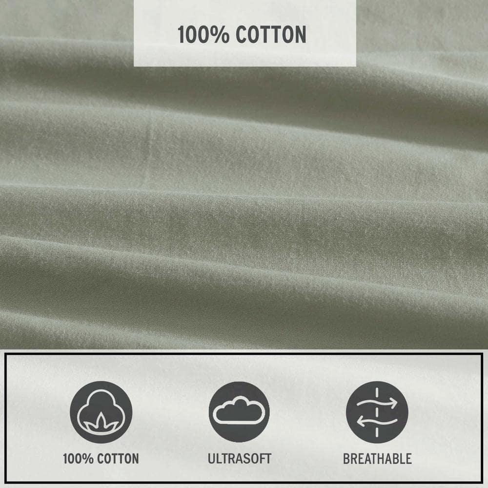 Eddie Bauer Eddie Bauer Solid Brushed Percale Cotton Sheet Set