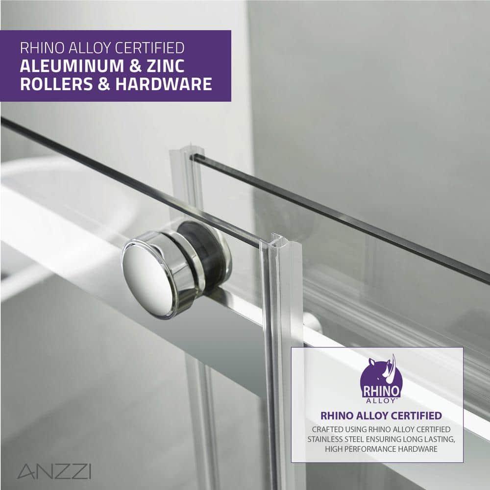Anzzi Sd-Frls05901 Stellar 76" High X 48" Wide Sliding Frameless Shower Door - Chrome
