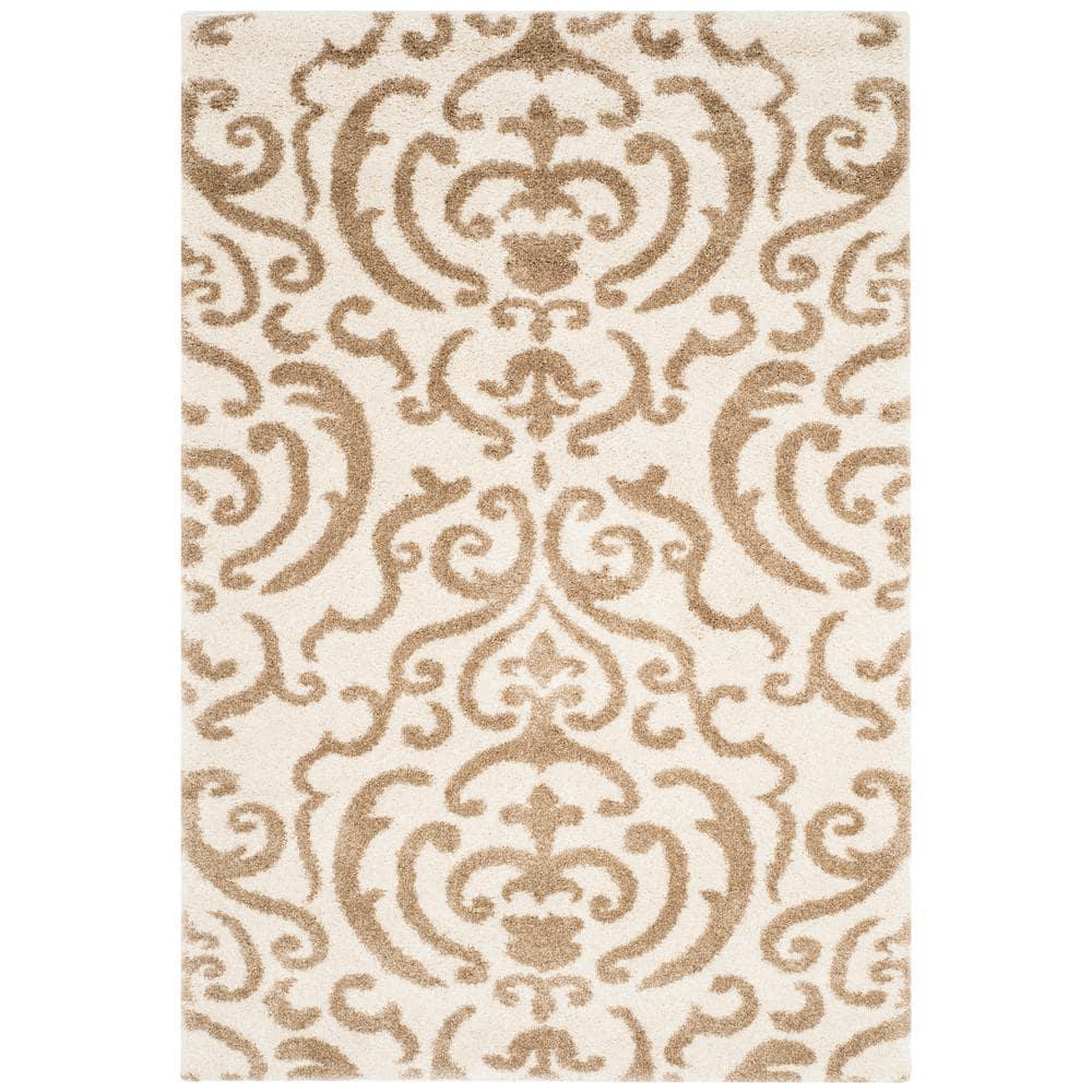 Florida Shag SG462 Power Loomed Indoor Area Rug - Cream/Beige - 8'x10' - Safavieh.