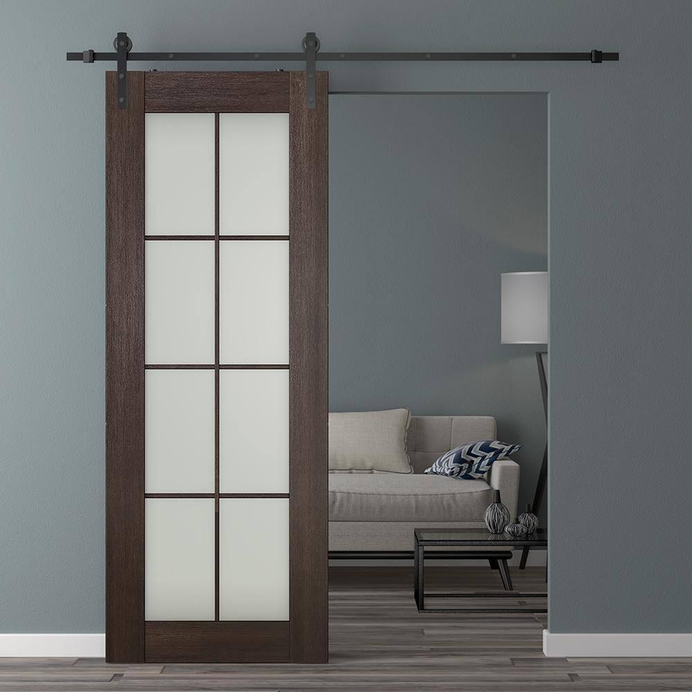 Belldinni Avon 8 Lite Solid + Manufactured Wood Paneled Barn Door