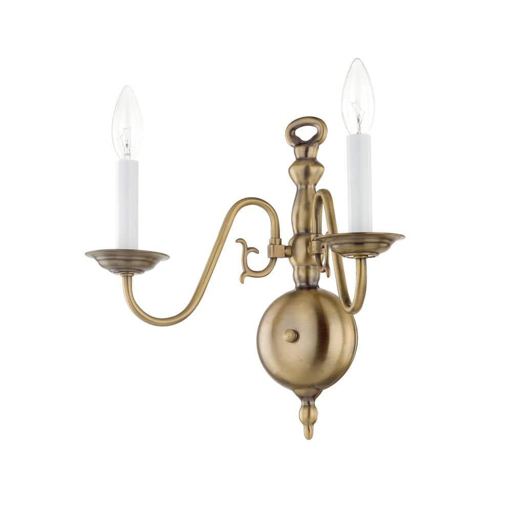 Livex Lighting Williamsburgh 2 - Light Wall Light in  Antique Brass