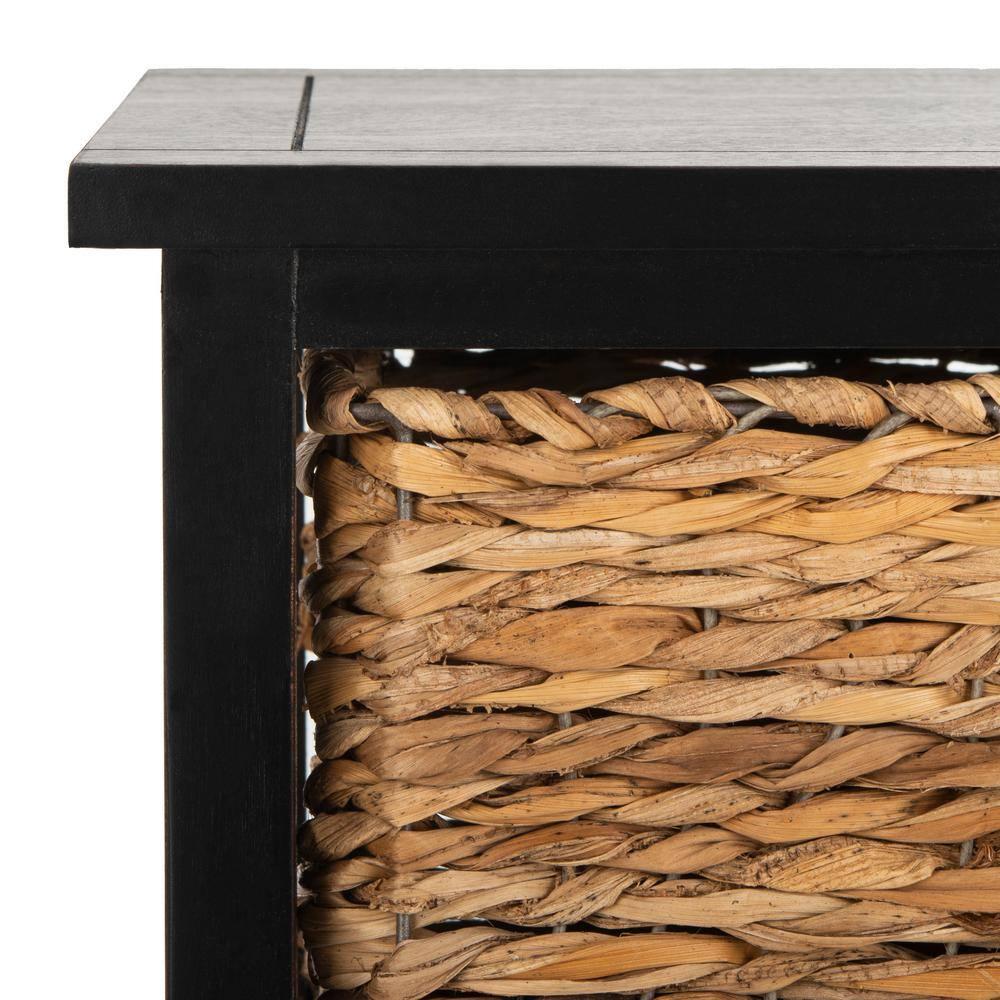 Halle Storage Side Table - AMH5738 - Distressed Black - Safavieh Couture