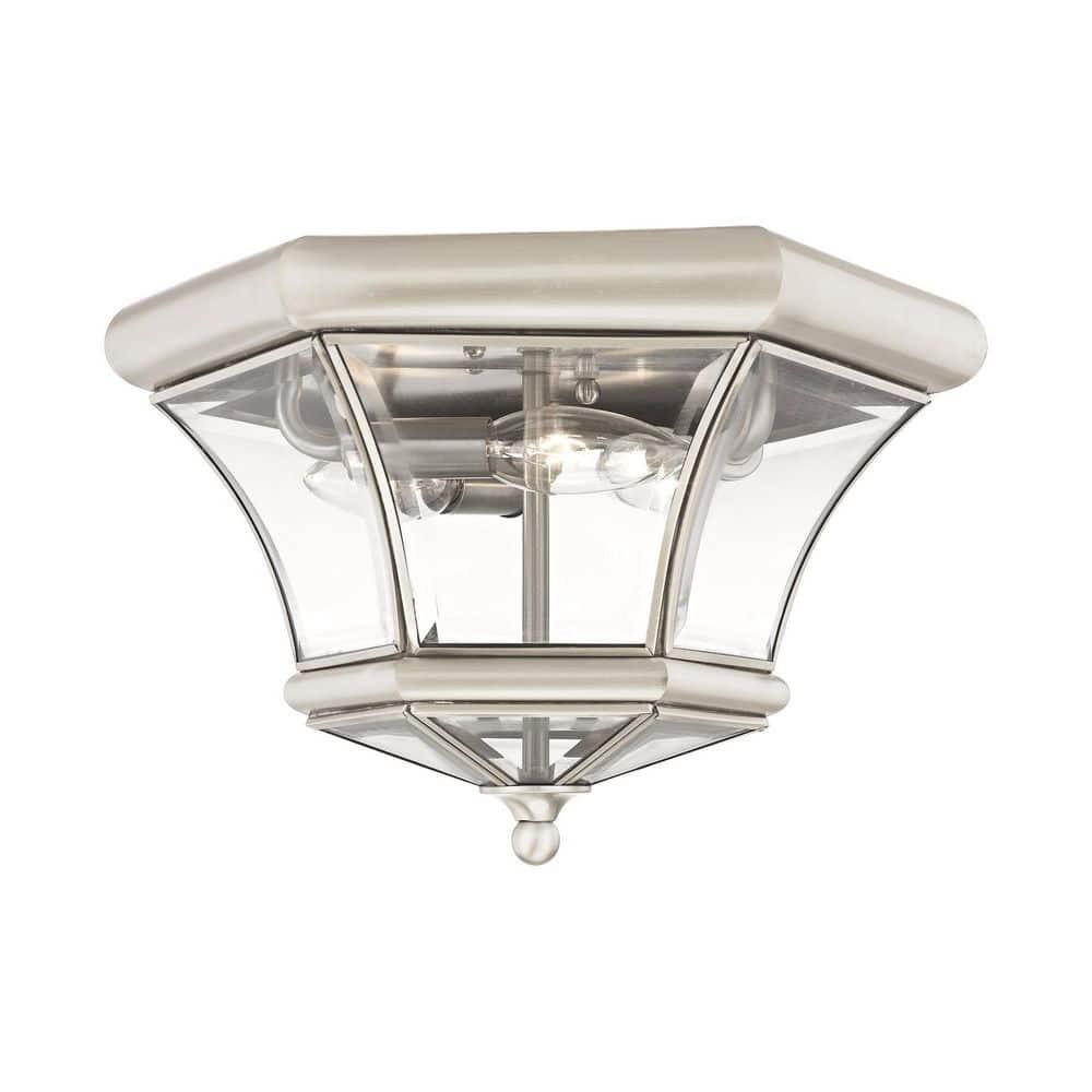 Livex Lighting Monterey/Georgetown 3 - Light Flush Mount in Brushed Nickel