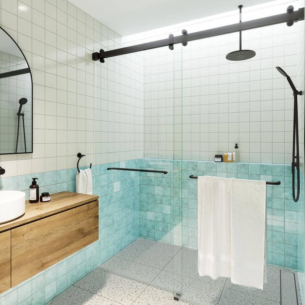 Polaris 60 in. x 78 in. Fully Frameless Sliding Bypass Shower Door