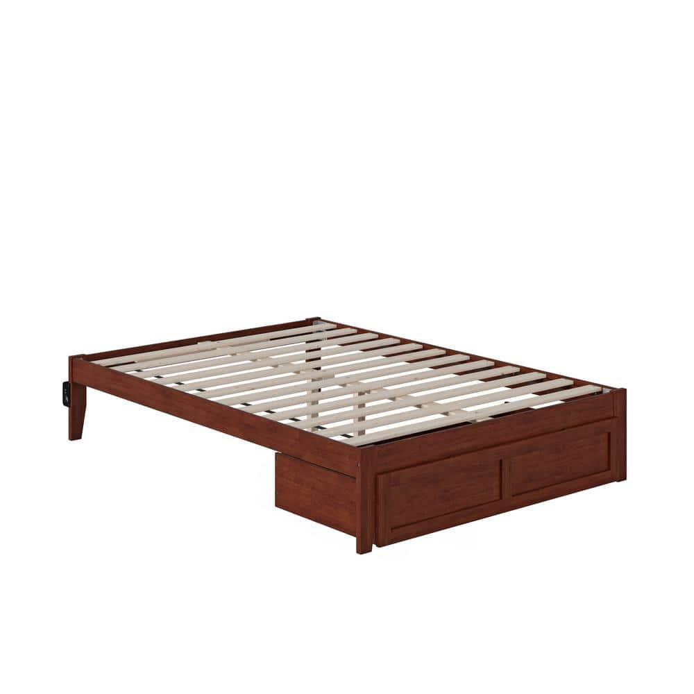 AFI Furnishings Colorado Full Bed with Foot Drawer and USB Turbo Charger in Walnut