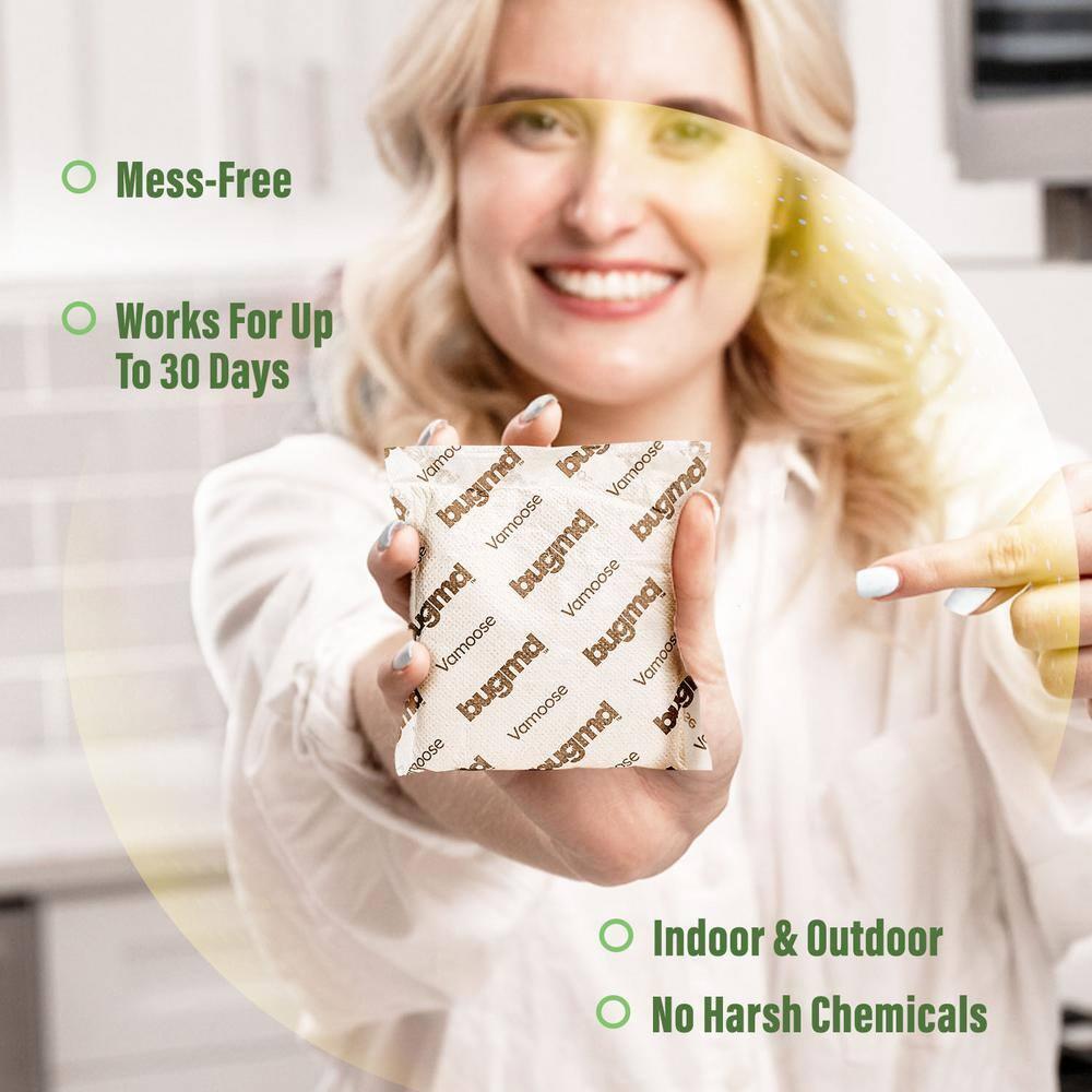 BugMD Vamoose - Rodent Repellent Pouches (1 Pack, 4 Pouches), Plant-Powered Rat Repellent, Rodent Defense Mice Repellent, Rat Repellent, Mouse Deterrent Indoor