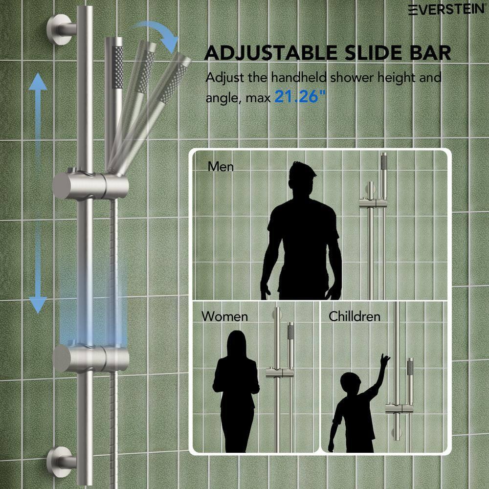 RainfallCascade 10" Pressure Balanced Slide BarShower System with Rough-In Valve