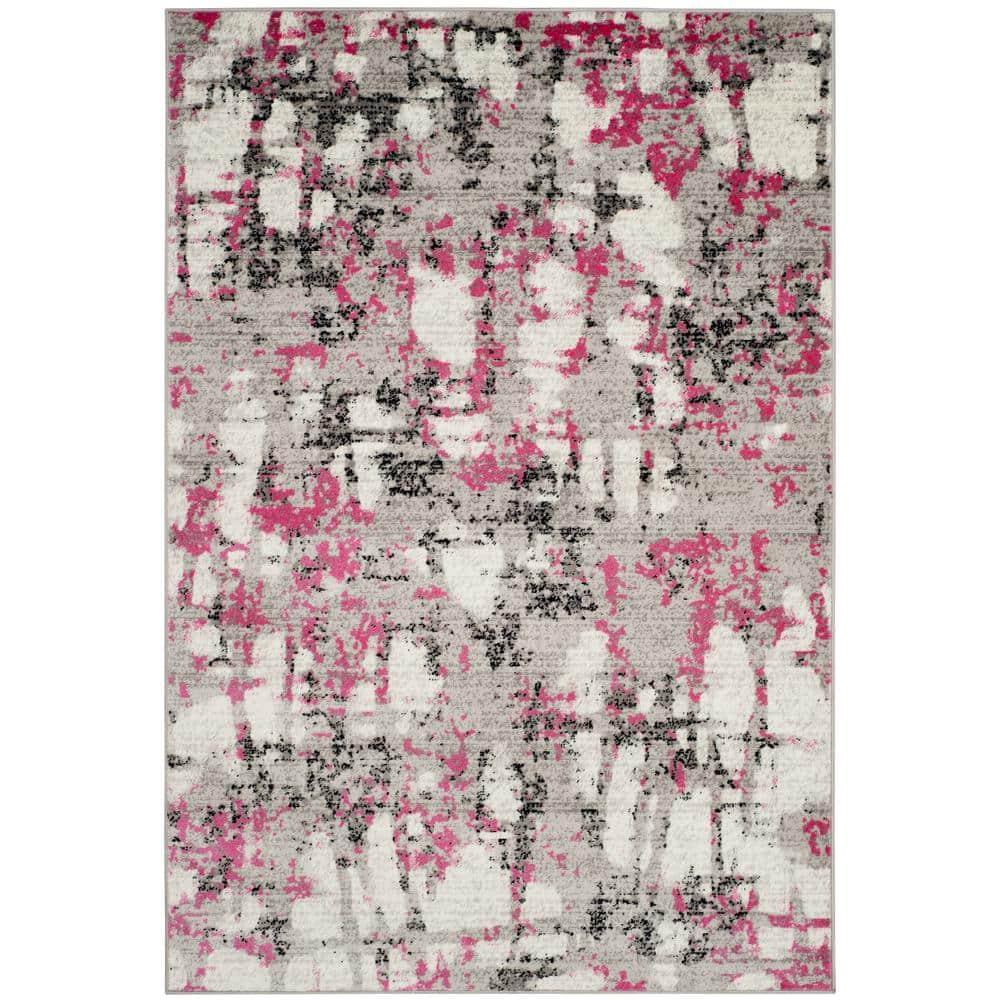 Skyler SKY193 Power Loomed Indoor Area Rug - Grey/Pink - 8'x10' - Safavieh