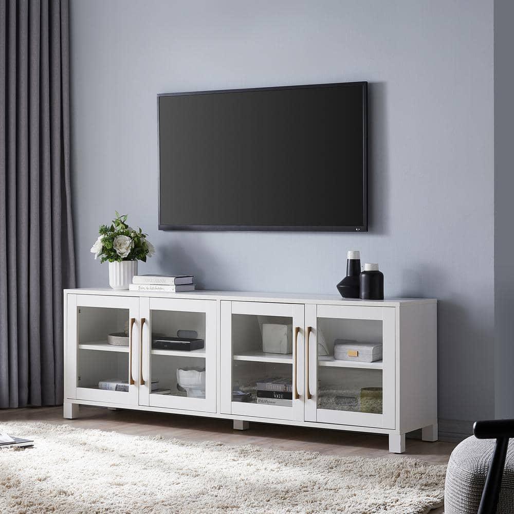 Evelyn&Zoe Quincy Rectangular TV Stand for TV's up to 75", White