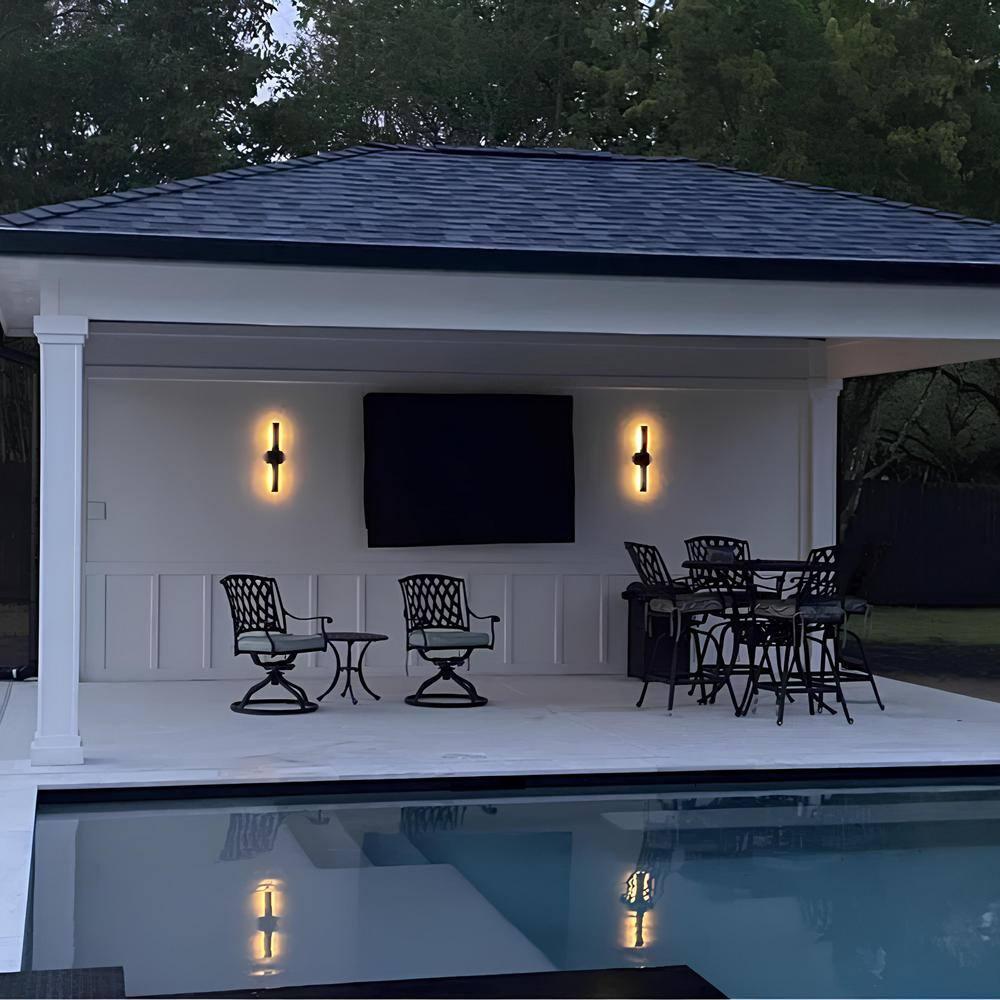 C Cattleya 2-Light Integrated LED  Outdoor Wall Light with Matte Black Finish