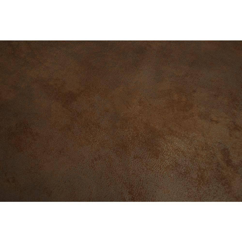 Brown Microfiber and Wood Accent Chair with Ottoman